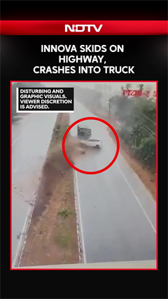 Video: Andhra | On Camera, Car Skids On Chennai-Kolkata Highway In Heavy Rain, 2 Critical After Crash With Truck