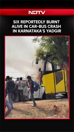 Video: Six Killed, Two Children Critical in Car-bus Collision in Yadgir, Karnataka