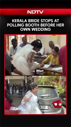 Kerala Bride Stops At Polling Booth Before Her Own Wedding