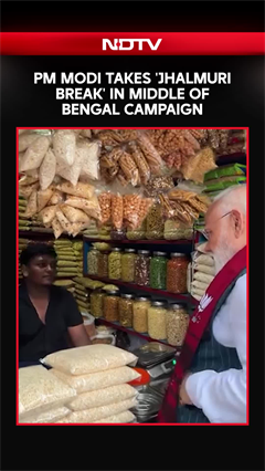 PM Modi Takes 'Jhalmuri Break' In Middle Of Bengal Campaign