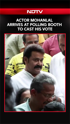 Actor Mohanlal Arrives At A Polling Station In Mudavanmugal, Thiruvananthapuram To Cast A Vote