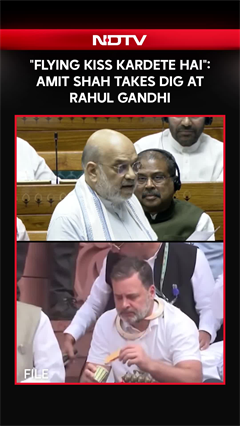 Amit Shah Takes Dig At Rahul Gandhi In Lok Sabha: "Flying Kiss Kardete Hai"