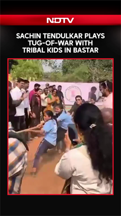 Sachin Tendulkar Plays Tug-of-War With Tribal Kids in Bastar