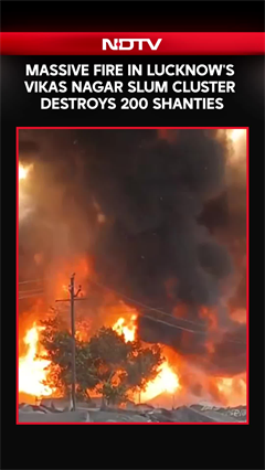 Massive Fire Rips Through Lucknow's Vikas Nagar Slum, Thick Smoke Seen Miles Away