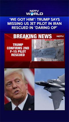 "We Got Him": Trump Says Missing US Jet Pilot In Iran Rescued In 'Daring Op'
