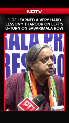 "LDF Learned A Very Hard Lesson": Shashi Tharoor On Left's U-Turn On Sabarimala Temple Entry Row