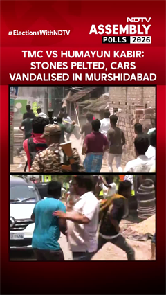 Murshidabad News | TMC Vs Humayun Kabir: Stones Pelted, Cars Vandalised In West Bengal's Murshidabad