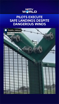 Pilots Guide Planes In To Land At Dublin Airport Amid Strong Winds