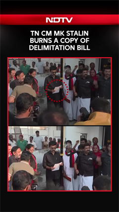 Tamil Nadu News | CM MK Stalin Burns A Copy Of Delimitation Bill In Protest Against Centre