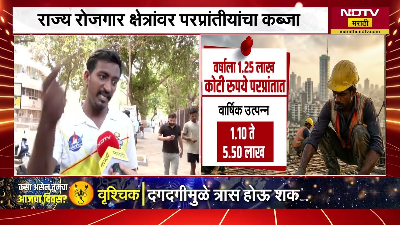 राज्यातील रोजगार क्षेत्रावर परप्रांतीयांचा कब्जा, NDTV Marathi चा Report  | NDTV Marathi Marathi