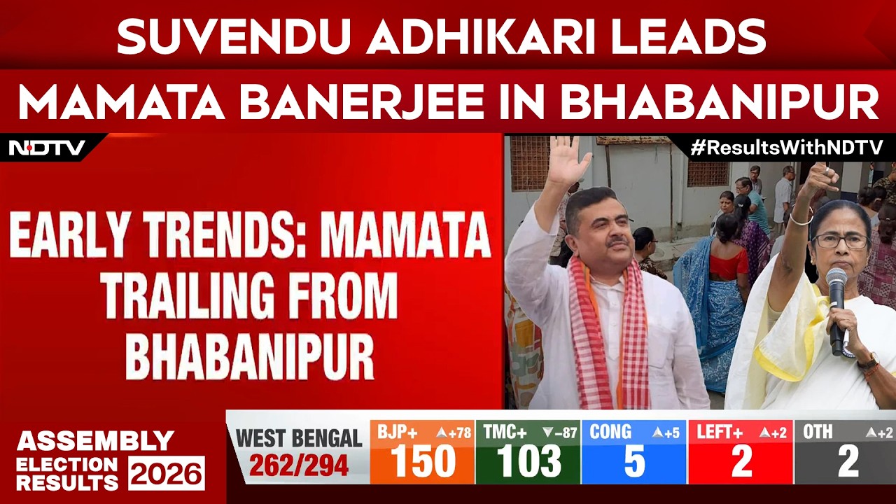 Bengal Poll Results LIVE: Suvendu Adhikari Leads Mamata In Bhabanipur, BJP Past Halfway Mark