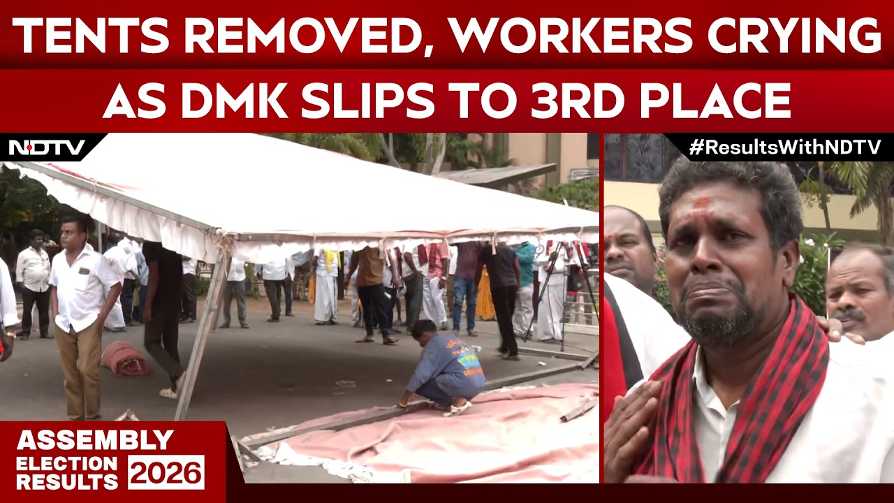 Tamil Nadu Election Results | Tents Removed At DMK HQ As Party At A Distant Third In Trends