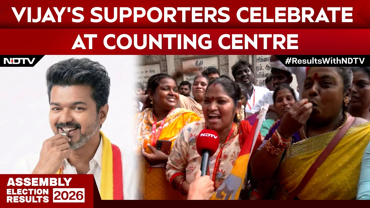 Tamil Nadu Results: Vijay's Supporters Celebrate At Counting Centre