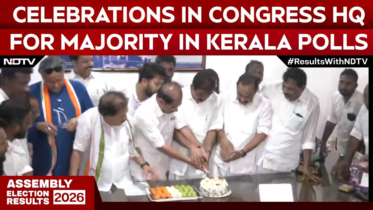 Kerala Polls | Congress HQ In Thiruvananthapuram Celebrates UDF Crossing 71--Seat Majority In Kerala