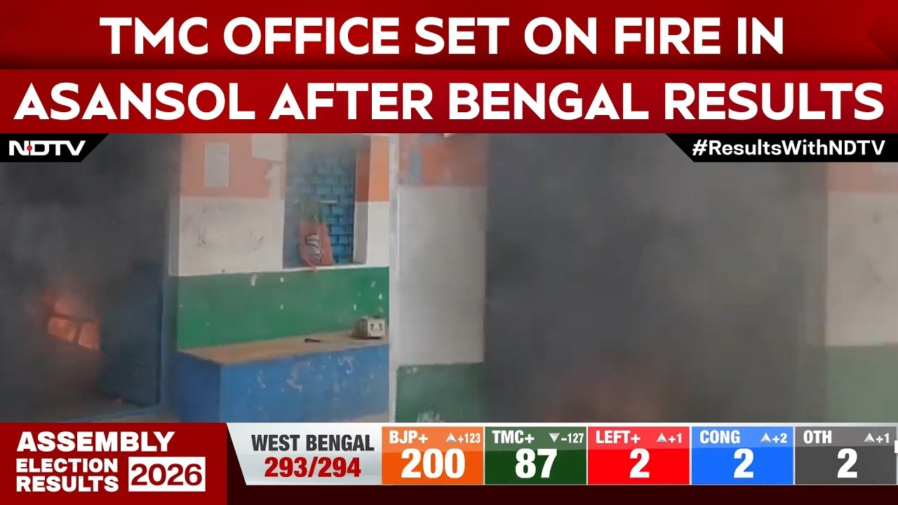 Bengal Results News | TMC Office Set On Fire In Asansol After Bengal Results