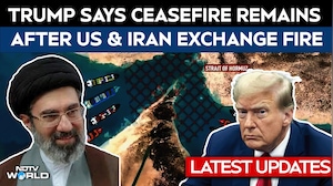US Iran War Updates | US & Iran Exchange Fire At Strait Of Hormuz, Trump Says Ceasefire Still Holds