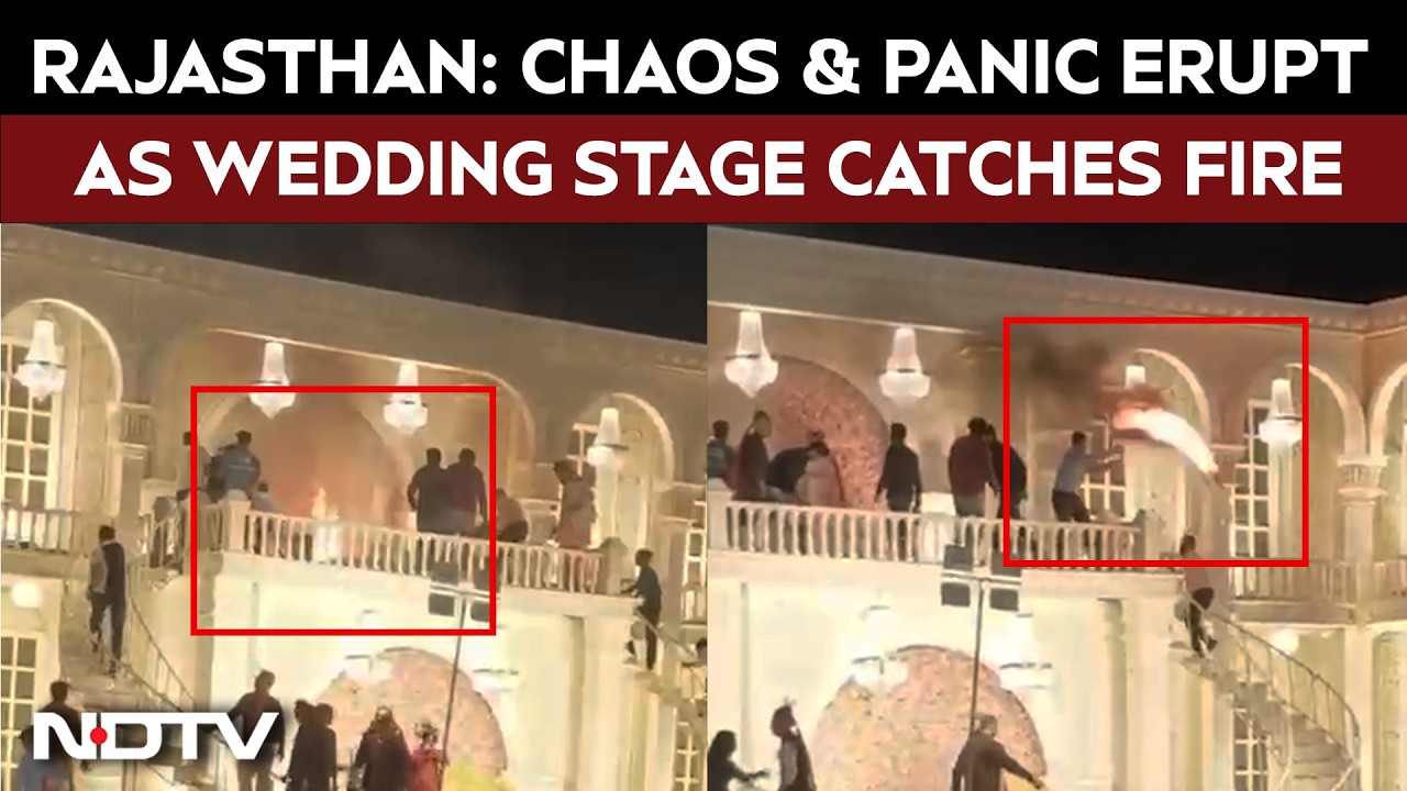 Rajasthan News | Wedding Stage Catches Fire In Jodhpur | Bride & Groom Escape Amid Panic
