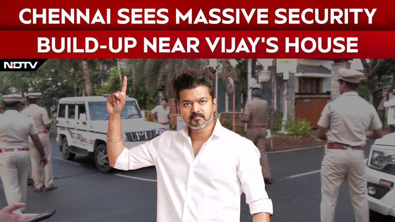 Barricades, Police Checks Outside Vijay's Residence Before Swearing-In