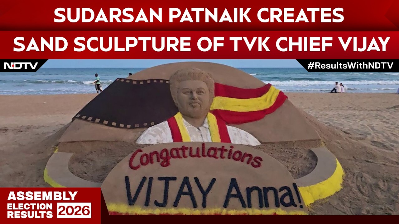 Vijay News | Sudarsan Patnaik Creates Sand Sculpture Of TVK Chief Vijay In Puri