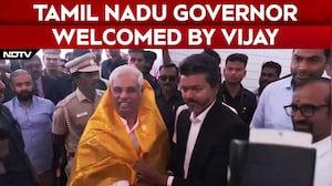 Tamil Nadu Gov Rajendra Vishwanath Arlekar Welcomed By Vijay At Oath Ceremony Venue