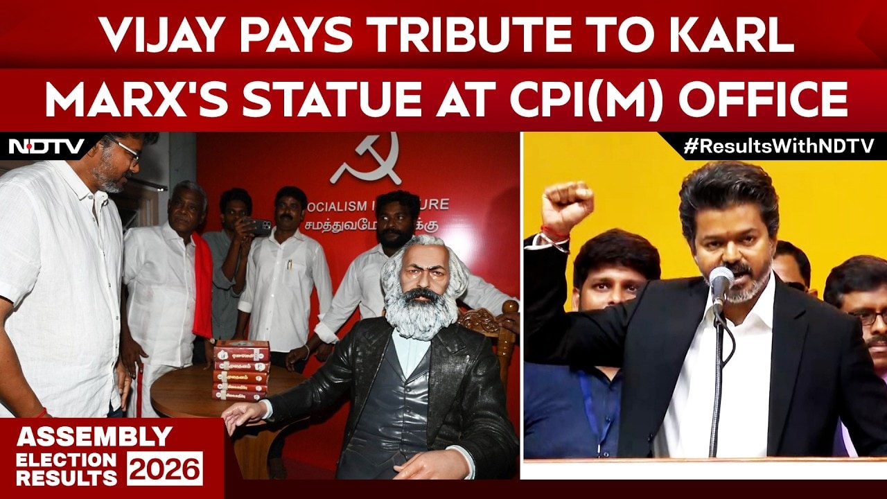 Vijay Pays Tribute To Karl Marx’s Statue At CPI(M) Office