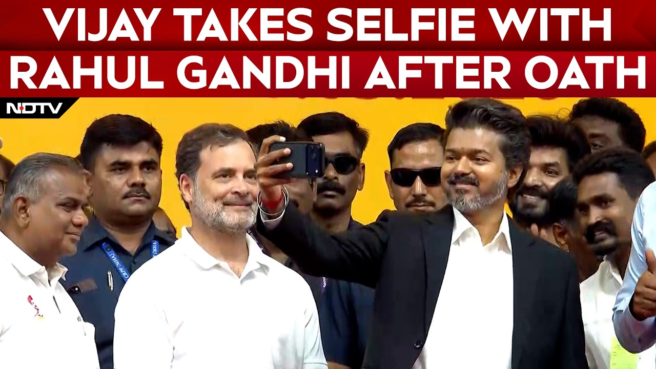 Vijay Oath Ceremony: Vijay Records Crowd Video With Rahul Gandhi On Stage