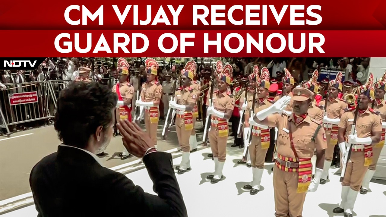 Vijay Receives Guard Of Honour At The Tamil Nadu Secretariat