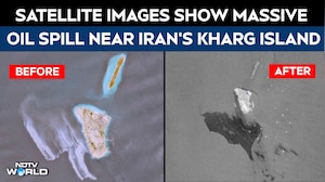 Iran News | Satellite Images Show Apparent Oil Spill From Iranian Terminal On Kharg Island