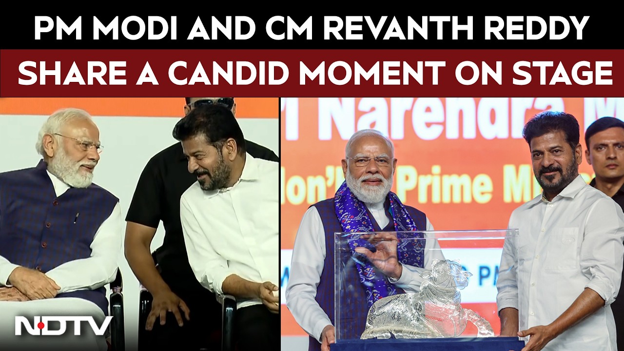 PM Modi And Telangana CM Revanth Reddy A Share Candid Moments, Exchange Smiles During An Event