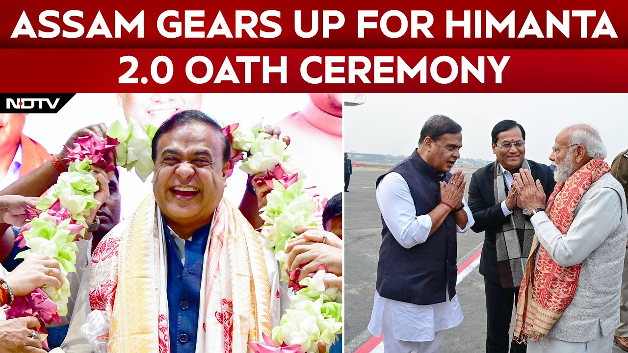 PM Modi, NDA Leaders Reach Assam For Himanta's Oath Ceremony