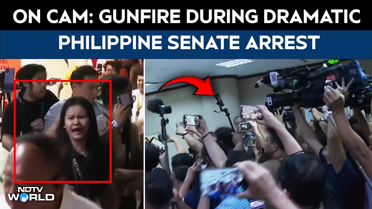 Philippines Firing | On Camera: Gunfire Breaks Out During Dramatic Philippine Senate Arrest