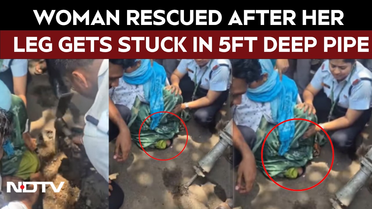 Pune Viral Video | 65-Year-Old Woman Rescued After Her Leg Gets Stuck In 5Ft Deep Pipe