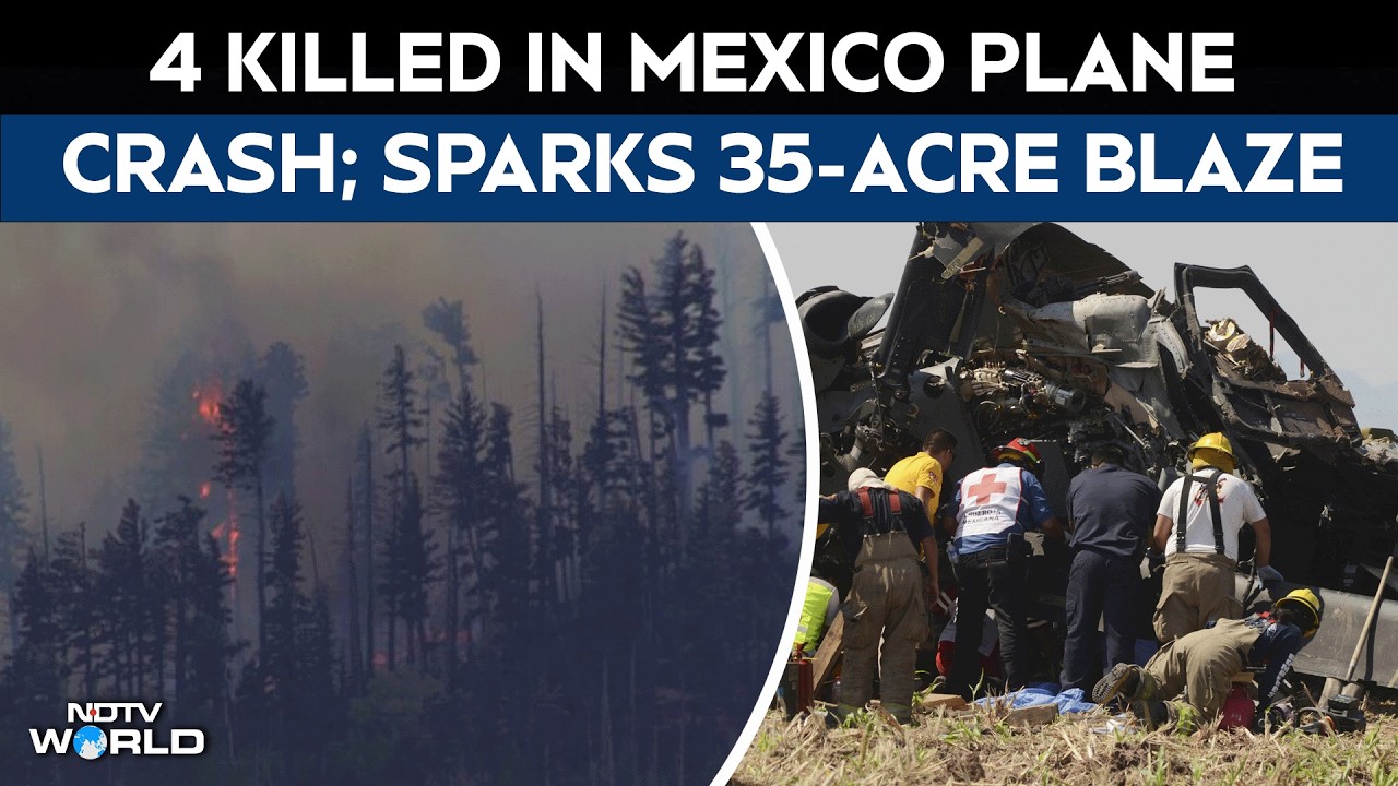 Mexico Plane Crash | 4 Killed In Mexico Medical Plane Crash; Sparks 35-Acre Blaze