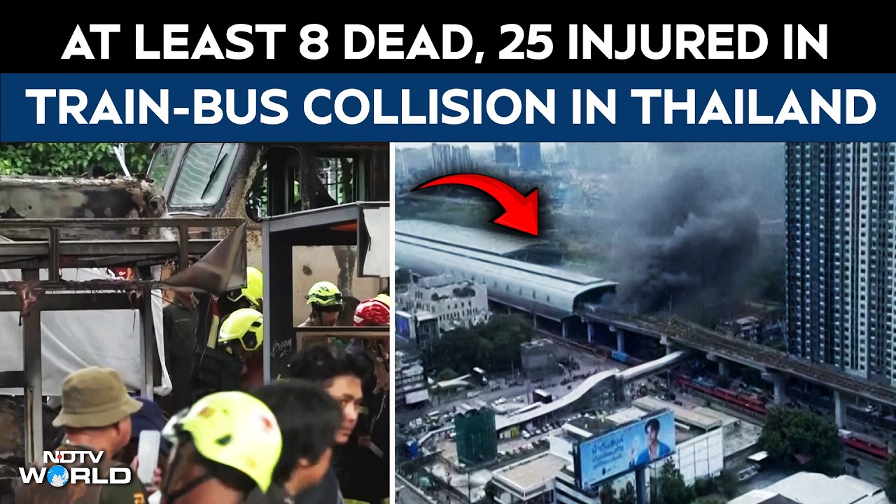 Thailand Train Crash | At Least 8 Dead, 25 Injured in Cargo Train-Bus Crash In Thailand