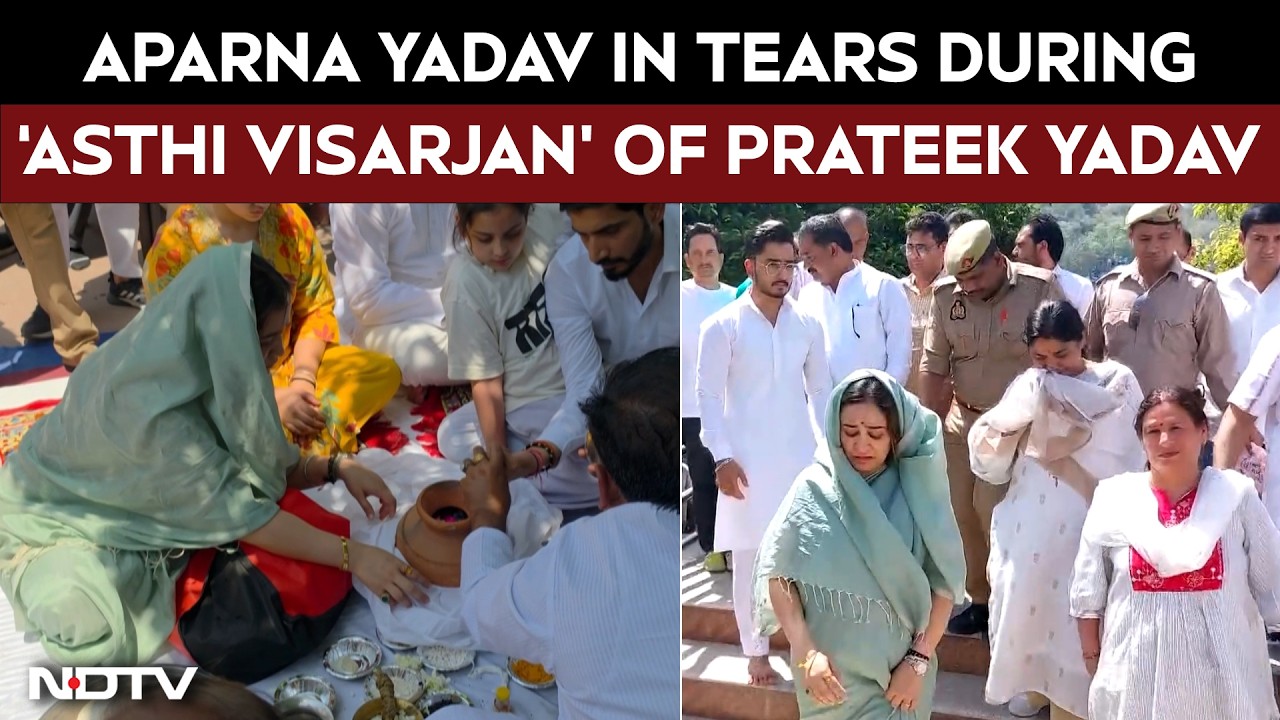 Aparna Yadav Breaks Down in Tears During Ganga 'Asthi Visarjan' Ritual