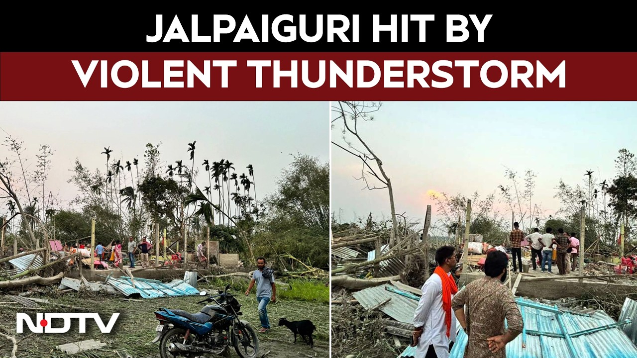 West Bengal Latest News | Heavy Rain,  Strong Winds & Violent Thunderstorm Batters Jalpaiguri |