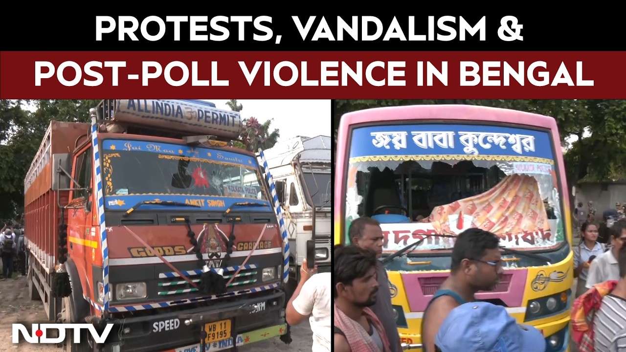 West Bengal Violence | Election Trucks Vandalized Near Park Circus After Protests & Stone Pelting