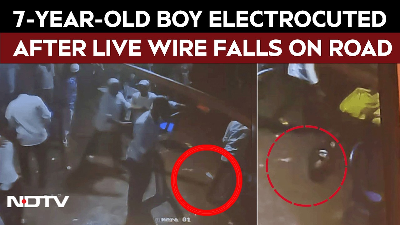 Viral Video | 7-Year-Old Boy Electrocuted After Live Wire Falls On Road In Karnataka