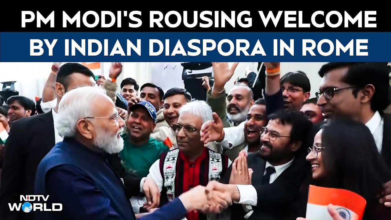 PM Modi Receives Rousing Welcome By Indian Diaspora In Rome, Italy
