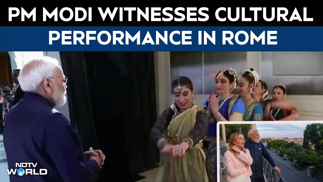 PM Modi In Italy | PM Modi Witnesses A Cultural Performance As He Arrives At Rome's Hotel