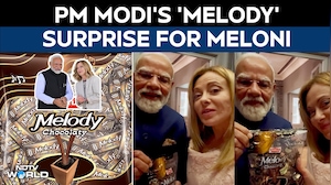 PM Modi Meloni | PM Modi, Giorgia Meloni Share Fun 'Melody' Moment In Rome