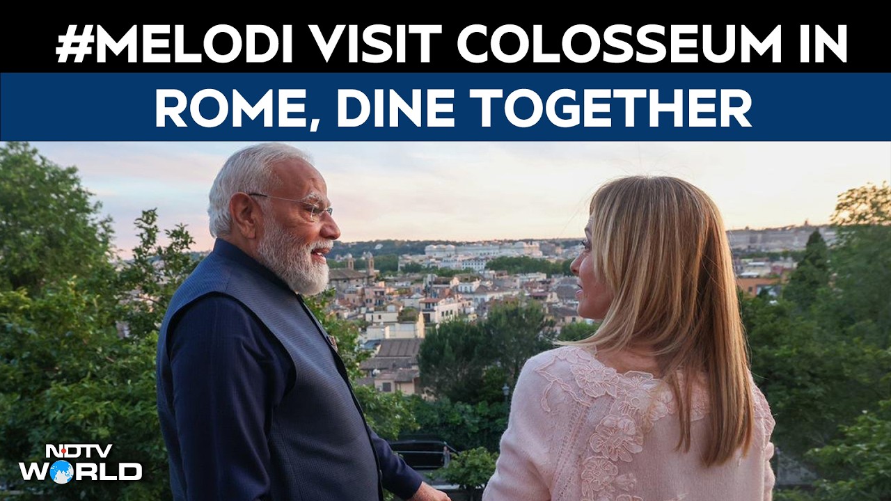 Modi And Meloni | PM Modi, PM Meloni Visit Iconic Colosseum In Rome, Italy, Dine Together
