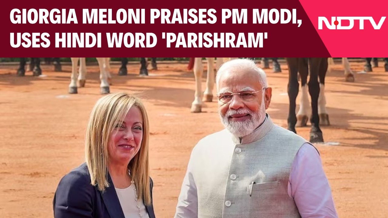 PM Modi Meloni News: Giorgia Meloni Praises PM Modi, Uses Hindi Word 'Parishram' During Italy Meet