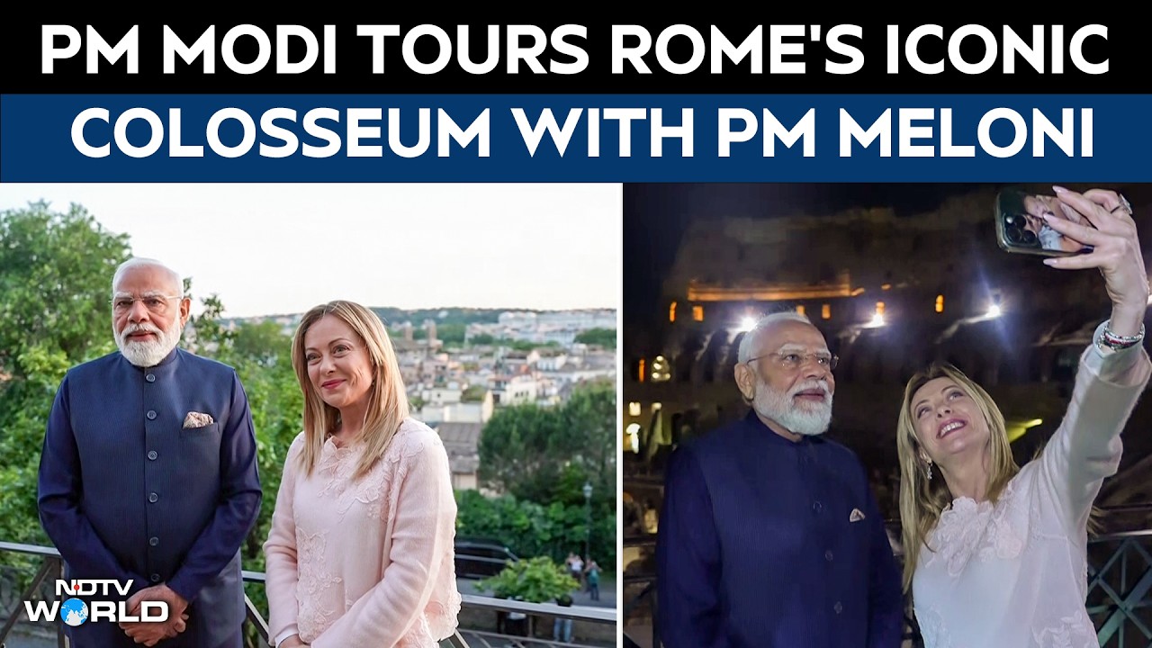 PM Modi Tours Rome’s Iconic Colosseum With Italy PM Giorgia Meloni, Duo Click Selfies