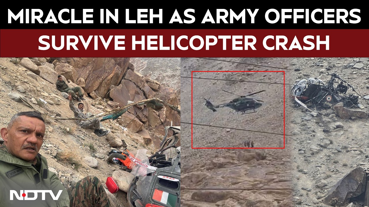 Miracle Escape For 3 Army Officers After Chopper Crash In Leh
