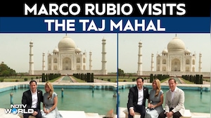Marco Rubio India Visit | US Secy Of State Rubio Visits Taj Mahal With Wife, Sergio Gor Accompanies