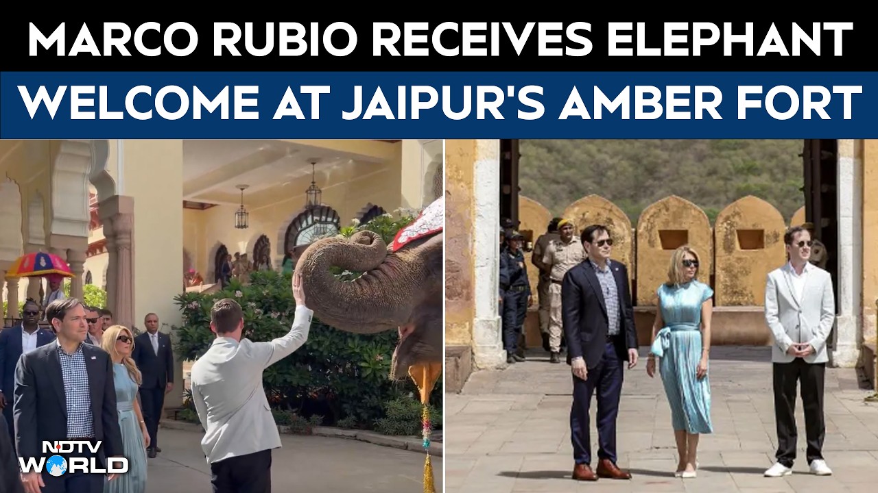 Viral Video | Marco Rubio Receives Elephant Welcome at Jaipur&rsquo;s Amber Fort During India Visit