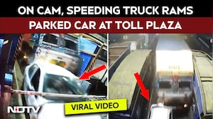 UP News | On Camera: Speeding Truck Crashes Into Parked Car At Toll Plaza In Kanpur