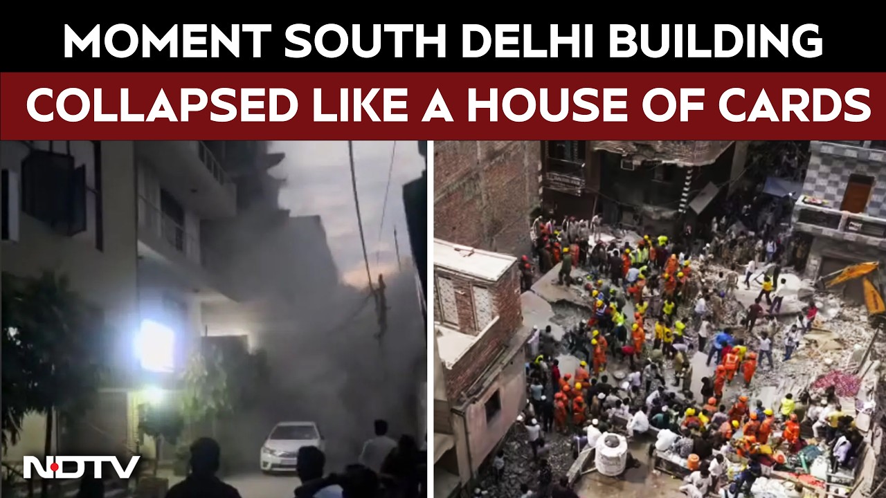 Delhi Building Collapse | Moment South Delhi Building Collapsed Like A House Of Cards | Saket News