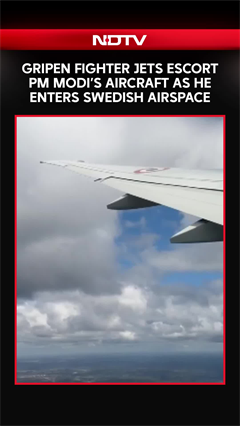 Swedish Gripen Fighter Jets Escort PM Modi's Aircraft As He Arrives In Sweden